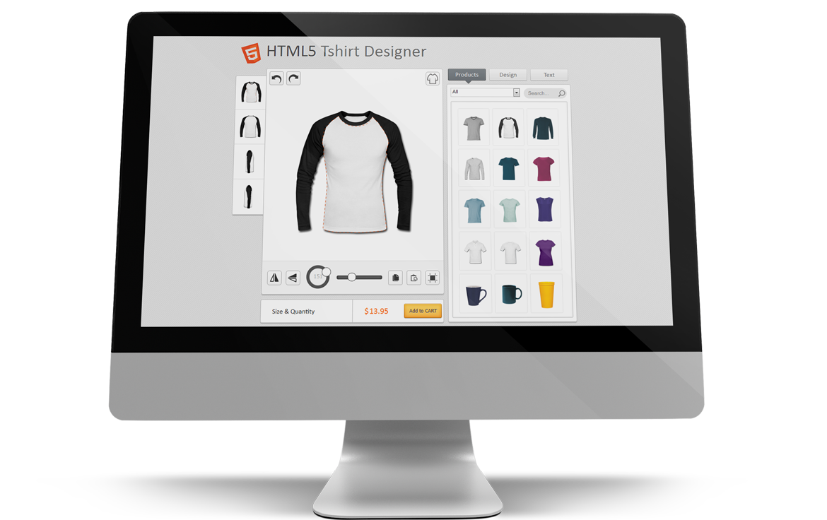 T shirt design tool html5 browser free